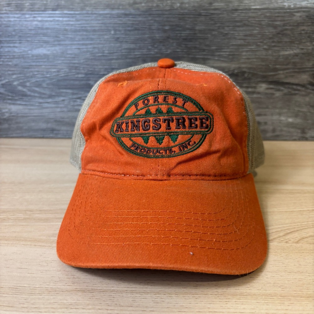 Kingstree Forest Products Hat Cap‎ Strap Back Orange Adjustable
